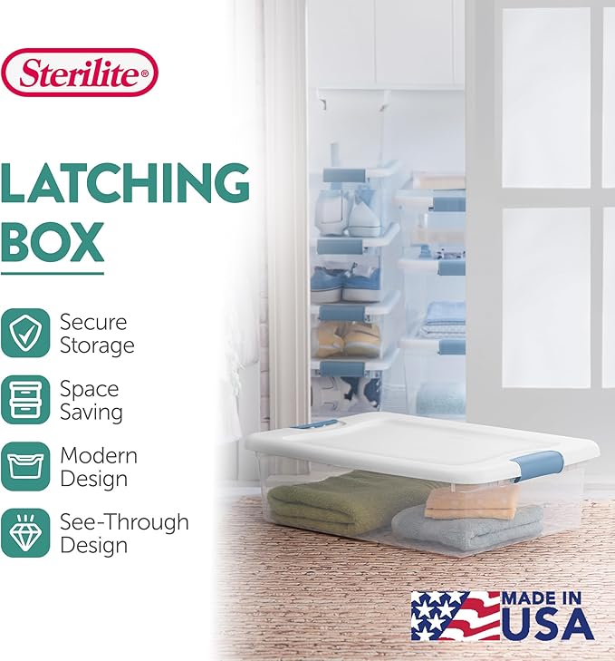 Sterilite 24-Pack Latching Box, Under Bed Storage Bins - Image 4