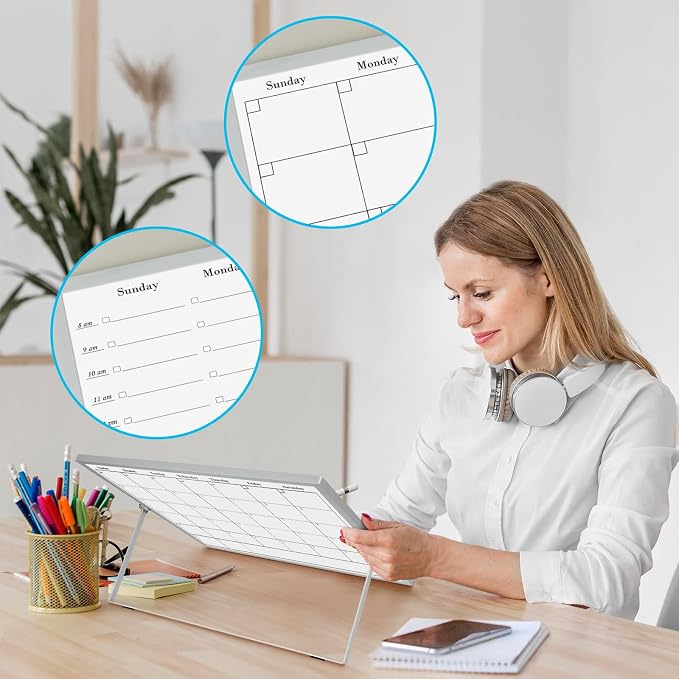 White Board Dry Erase Calendar Planner, Weekly Monthly Magnetic Schedule-Board - Image 3