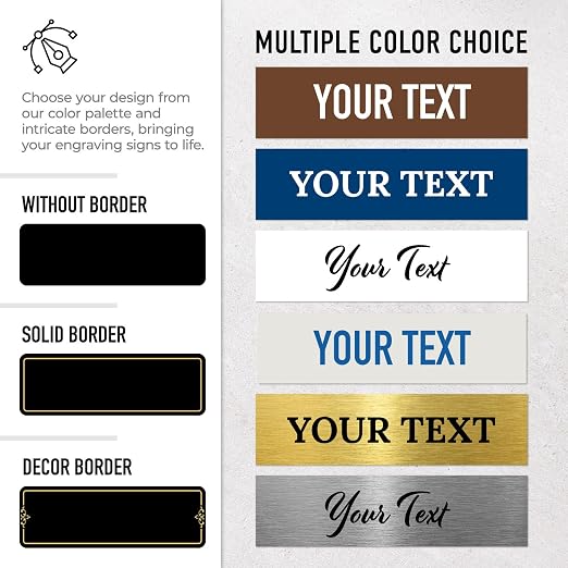 Custom Wall or Door Sign, Personalized Square Plaque Engraved Message - Image 2