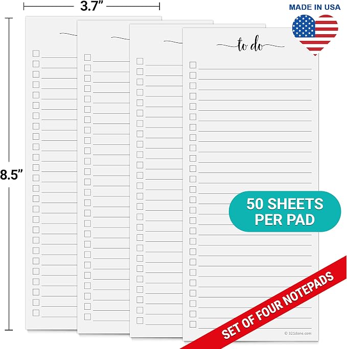 321Done To Do List Notepad 4-Pack, 3.7 x 8.5 - Image 2