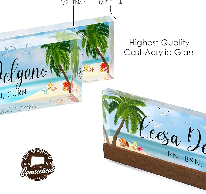 Artblox Personalized Office Desk Name Plate and Business Card Holder | Clear - Image 8