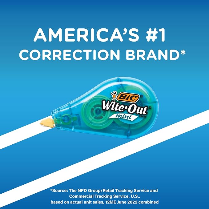 BIC Wite-Out Brand Mini Correction Tape, Tape Applies Dry - Image 5