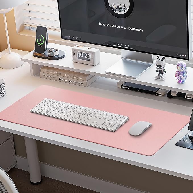 Boutilon Leather Desk Pad Protector, Non-Slip Mouse Pad, Laptop Desk Pad - Image 6