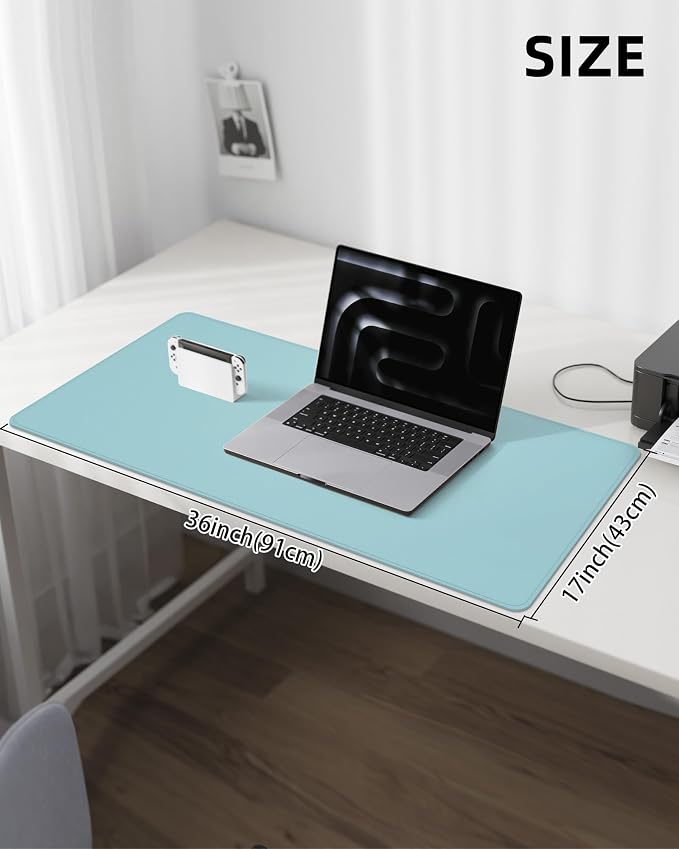 Leather Desk Pad Protector, Waterproof PU Blotter Mat, Mouse Pad, Desk Cover - Image 5