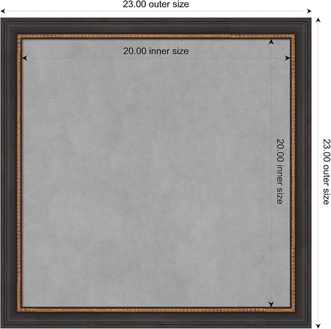 Amanti Art Black Framed Magnetic Board 23x23 Medium Vision Board - Image 3