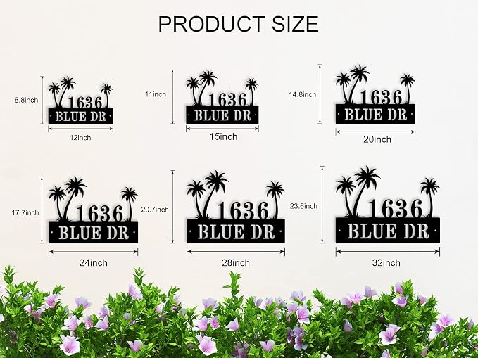 Personalized Palm Tree Address Sign, House Number Sign, Address Number - Image 5