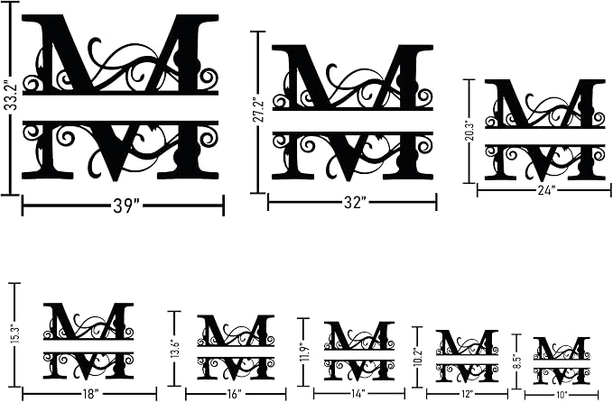 DecoSoul Personalized Metal Name Signs, Split Letter Monogram Wall Art Decor - Image 4