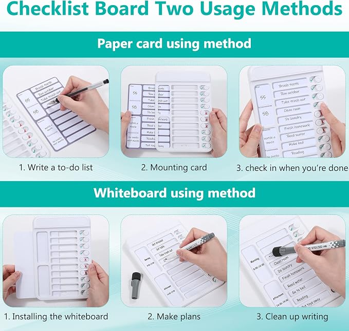 Dry Erase Chore Chart for Kids to Do List Magnetic Checklist Board Reusable RV - Image 4
