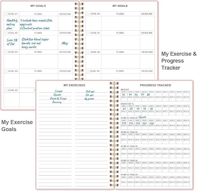 Fitness Journal for Women & Men, A5 Workout Journal/Planner Daily Exercise Log - Image 4