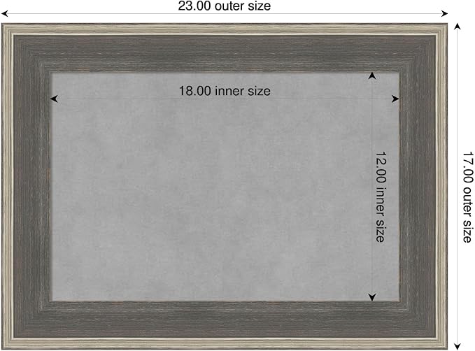 Amanti Art Grey Framed Magnetic Board 17x23 Small Vision Board - Image 2