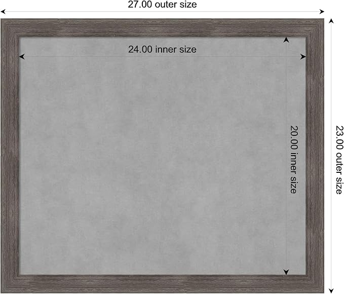 Amanti Art Grey Framed Magnetic Board 23x27 Medium Vision Board - Image 3