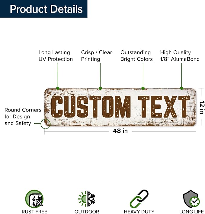 Custom Sign, Custom Street Sign, 11 Font Colors, 13 Font Styles, 4 Hole Options - Image 6