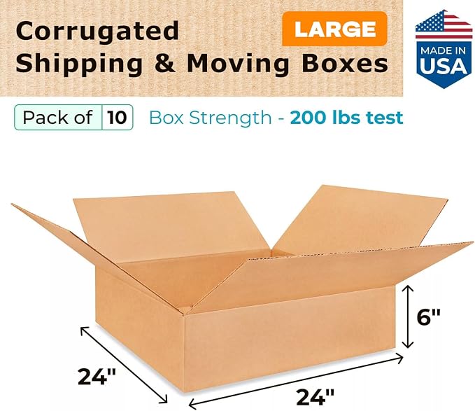 Large Shipping & Moving Boxes 24x24x6 inches - Image 2