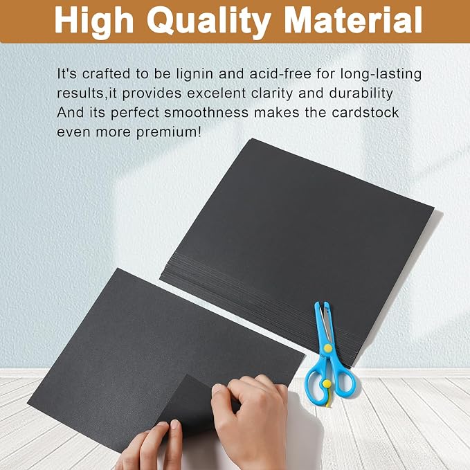 Silunkia 28 Sheets Shimmer Black Cardstock 8.5 x 11 Heavyweight Paper, - Image 4