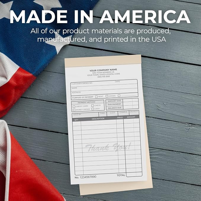 Custom 4.25" x 7" Carbonless NCR Books in 3-Part Triplicate Invoices, Work - Image 5
