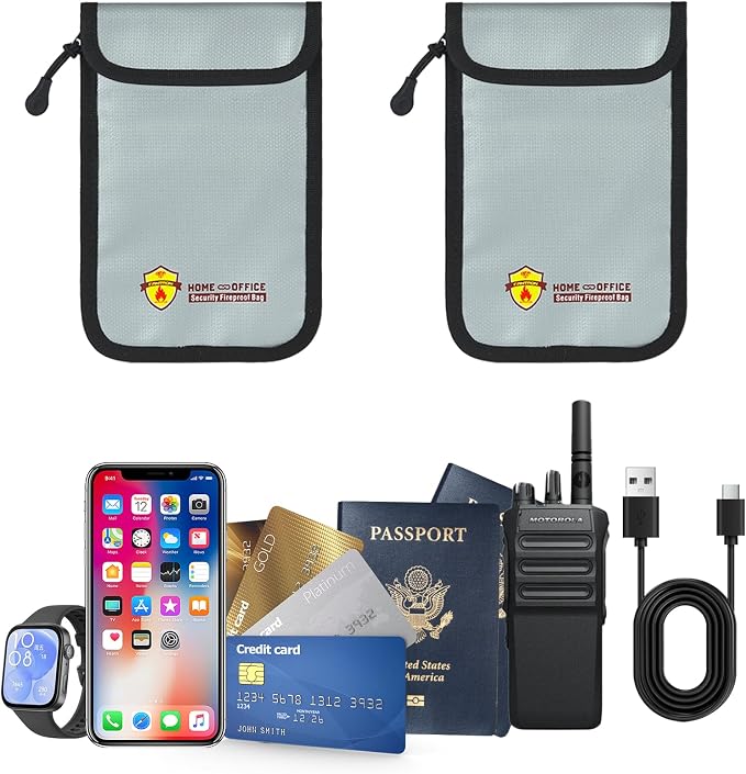 2 Pack Small Fireproof Bag, Fireproof Wallet Pouch, Non-itchy Waterproof Cash - Image 3