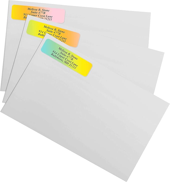 Cascading Rainbow Personalized Return Address Labels Without Dispenser - Image 2