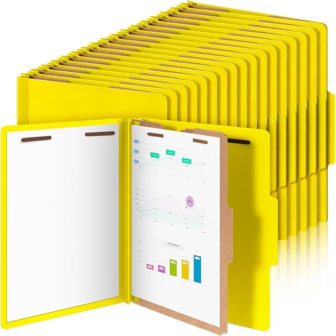 Skyygemm 48 Pcs Classification Folders Letter Size, 1 Divider Pressboard File by Skyygemm