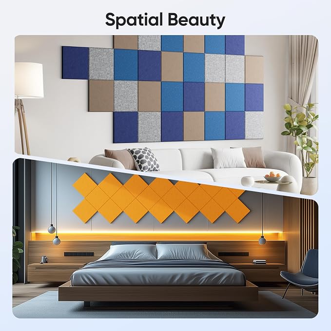 UNECHO 12 Pack 12" X 12" X 0.4" Acoustic Panels - Image 5