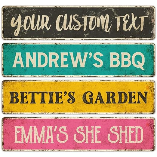 Custom Rustic Sign, Personalized Decor Street and Gift, 4x18 Inches, Fade by SigoSigns