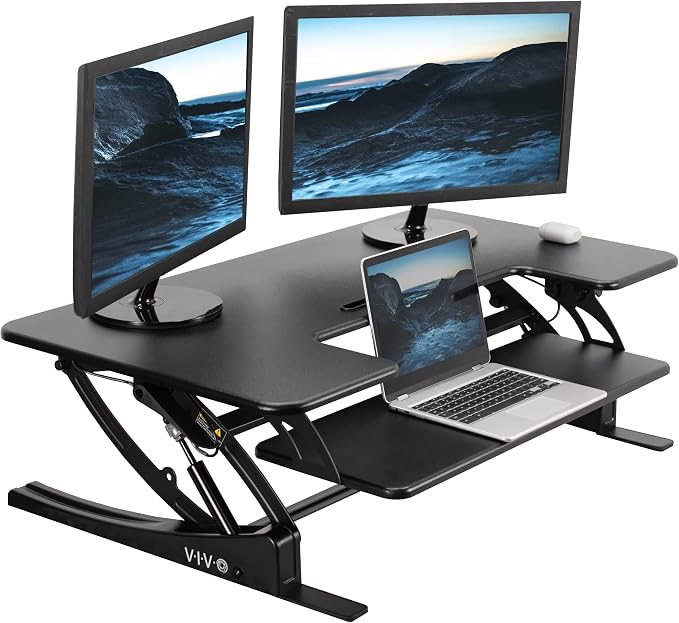 VIVO 42 inch Height Adjustable Stand Up Desk Converter, V Series, Quick Sit to by VIVO