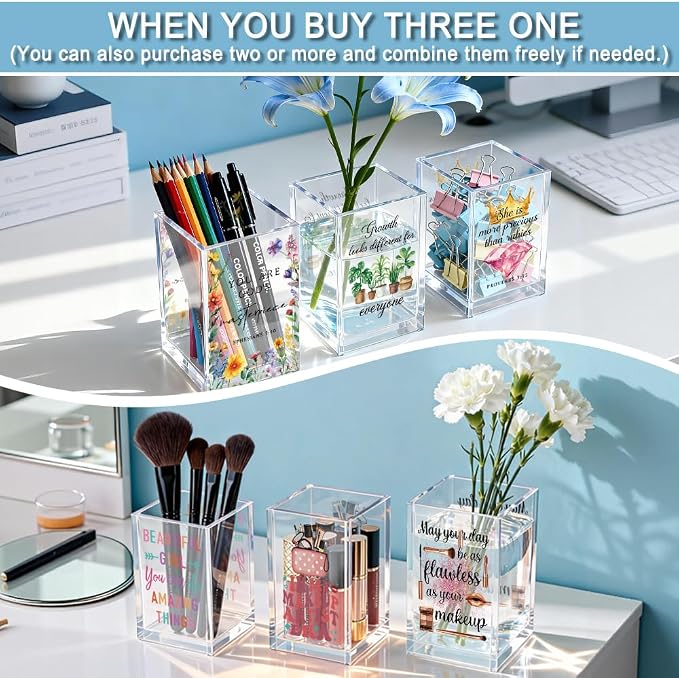 QYUVK Trust The Journey Acrylic Pencil Holder Cup, Inspirational Gifts - Image 6