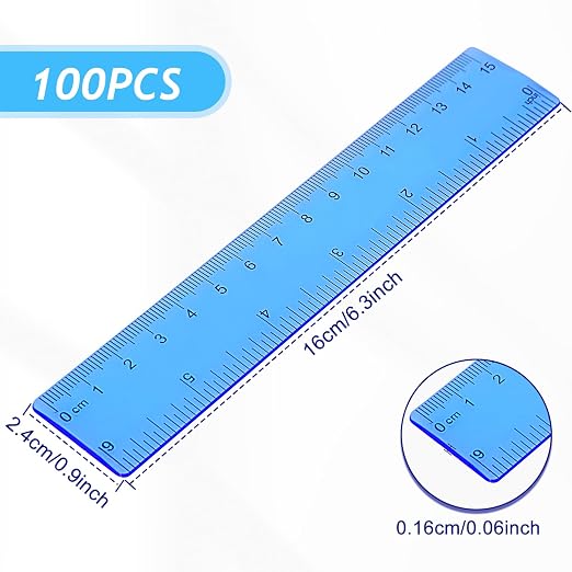 Zonon 100 Pcs 6 Inch Rulers Bulk Plastic Flexible Small Straight Rulers - Image 4