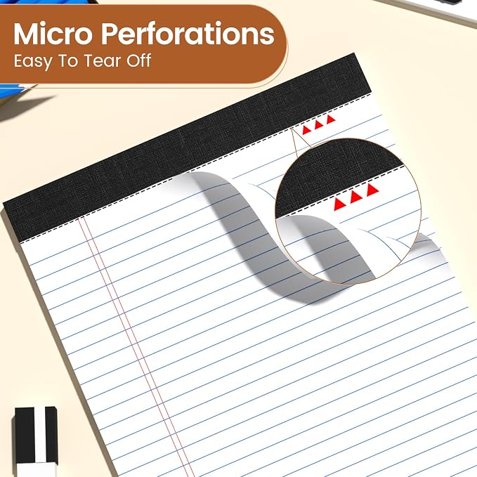 Legal Pads 8.5 X11, Narrow Ruled Notepads, 12 Pack, 50 Sheet/Pad, Tear Off - Image 4