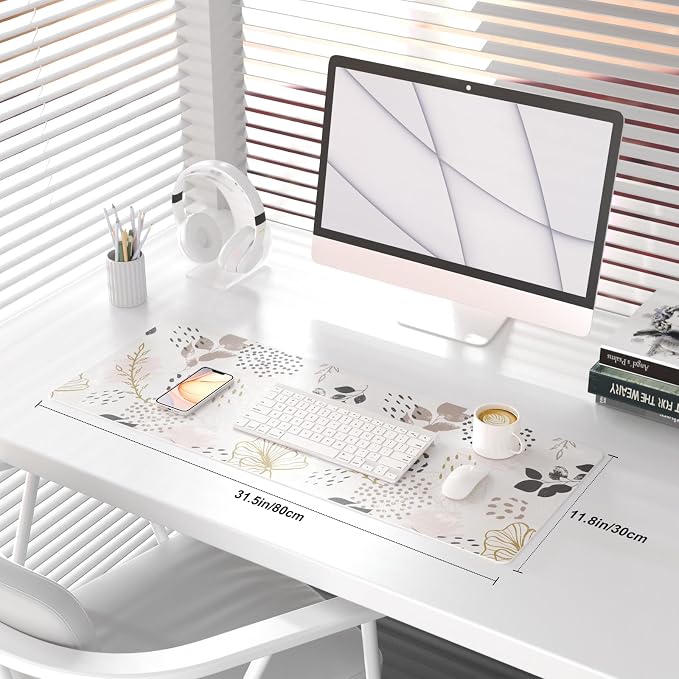 QIYI Large Mouse Pad for Desk, Cute Desk Mat for Desktop, Women Girls Office - Image 2