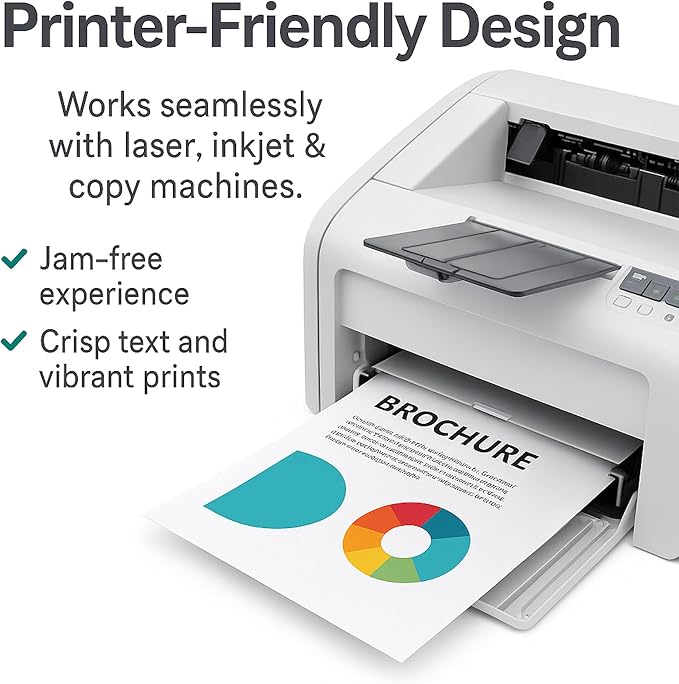 White Cardstock Printer Paper 8.5 x 11 – 100 Sheets, 110LB/199 GSM Heavyweight - Image 3