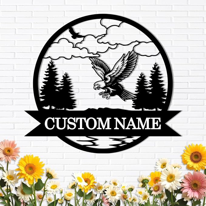 Custom Eagle Metal Signs | Custom Signs Outdoor Metal | Metal Wall Art | Home by Dyoart