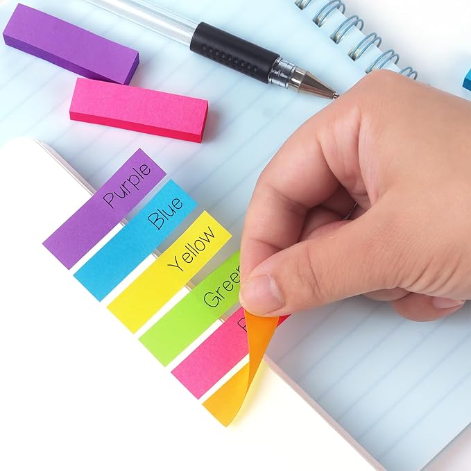 Eastern Wolf 30 Pads 0.5x1.8 Sticky Notes Flags Tabs Page Markers 6 Bright - Image 7