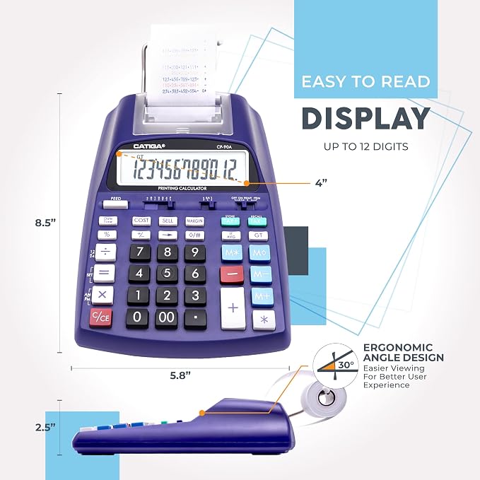 CATIGA New & Upgraded 2025 Printing Calculator Adding Machine 10 Key, Desktop - Image 6