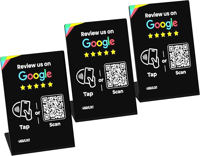 REVLIXI Google Review Stand- Boost Reviews w/ 3x4 inch Reusable Google Review by REVLIXI