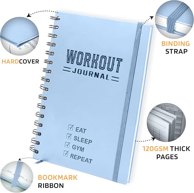 Nextnoid Hardcover Fitness Journal Workout Planner - Image 2