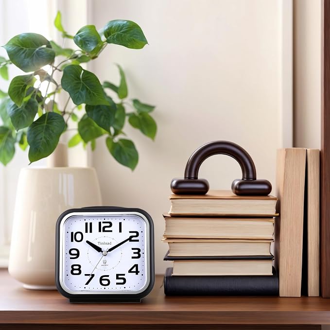 Tinload 5.5" Large Analog Alarm Clock Silent Non Ticking, Gentle Wake, Beep - Image 5