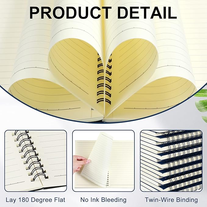 Yahenda 36 Pcs Spiral Notebook Bulk A5 Journal Lined 8.3'' x 5.5'' Writing - Image 4