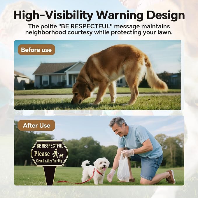 2 Pack Clean Up after Your Dog Signs Pick Up After Your dog sign 13.6"x9.6" - Image 4