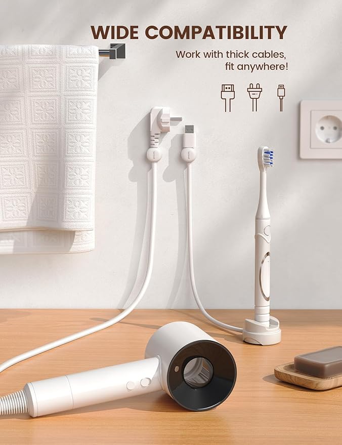 6Pack Rotatable Cord Organizer Cable Clips - Image 6