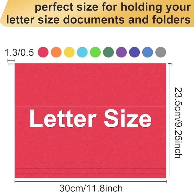 Hanging File Folders, 50 Pack Letter Size Hanging File folders - Image 2