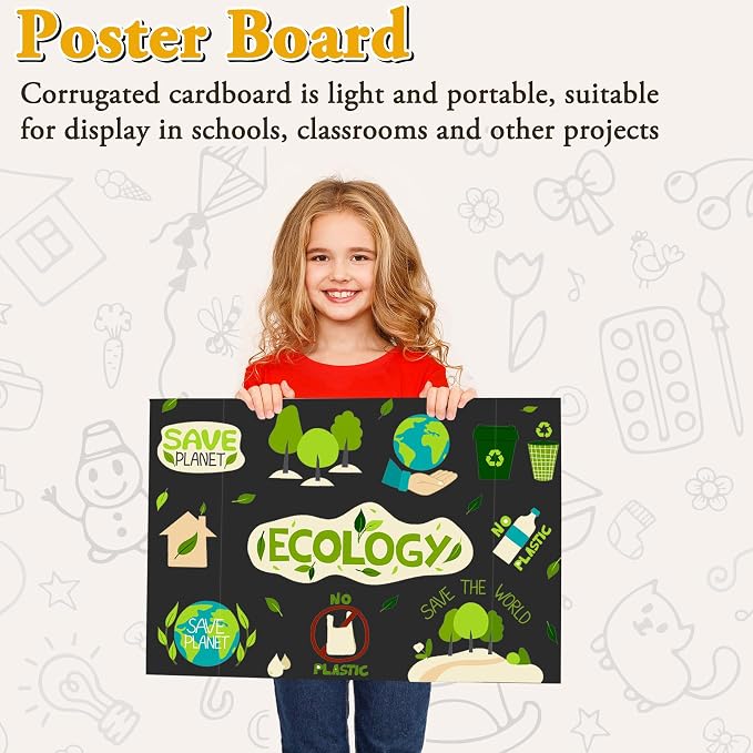 AKONEGE 4PCS Medium Trifold Poster Board 26" x 16" Black Tri Fold Presentation - Image 7