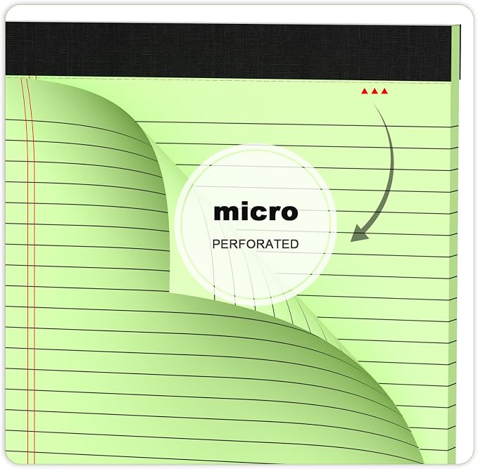 AILZFEI Green Legal Pad Note Pads 8.5 x 11 inch, Wide Ruled Clear Print Writing - Image 5