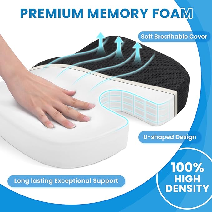 TushGuard Office/ Car Seat Cushion, Non-Slip Sciatica & Back Coccyx Tailbone - Image 3