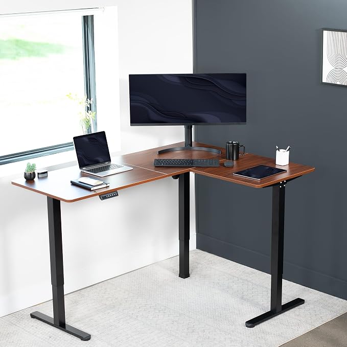 VIVO Electric Corner 63 x 47 inch L-Shaped Standing Desk, Memory Height - Image 8