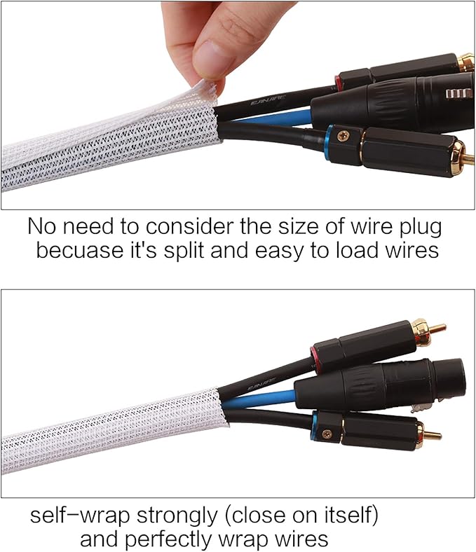 Alex Tech 10ft - 1/2 inch Cord Protector Wire Loom Tubing Cable Sleeve Split - Image 2