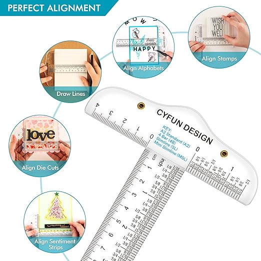 9 Pack 6 Inches Acrylic Clear T-Square Ruler, T Square Ruler, Transparent - Image 5