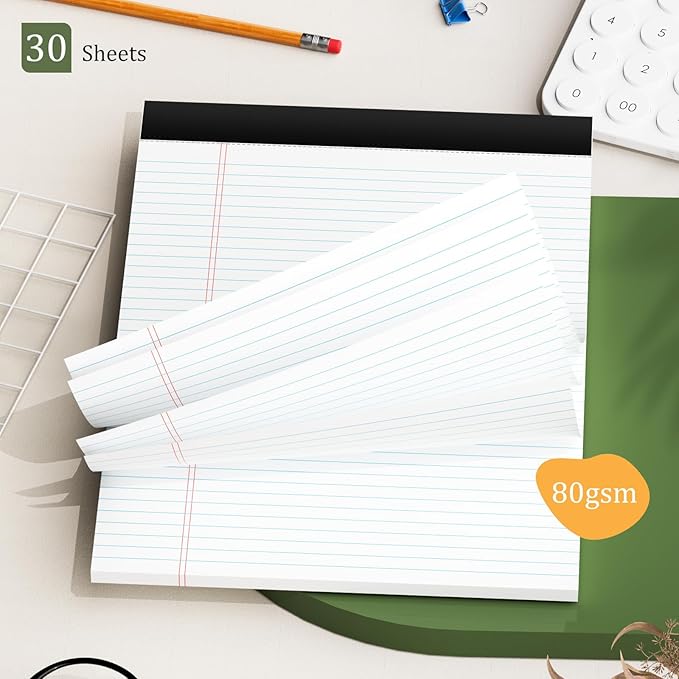 AILZFEI 12 Pack of Legal Pads 8.5 x 11.75 College Ruled Notebook White Paper - Image 4
