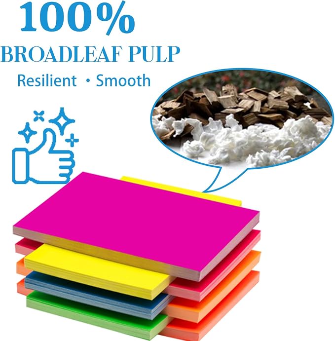 Index Cards 301-Count 3x5 Inch, 178GSM Heavyweight Set of 7 Fluorescent Colors - Image 5