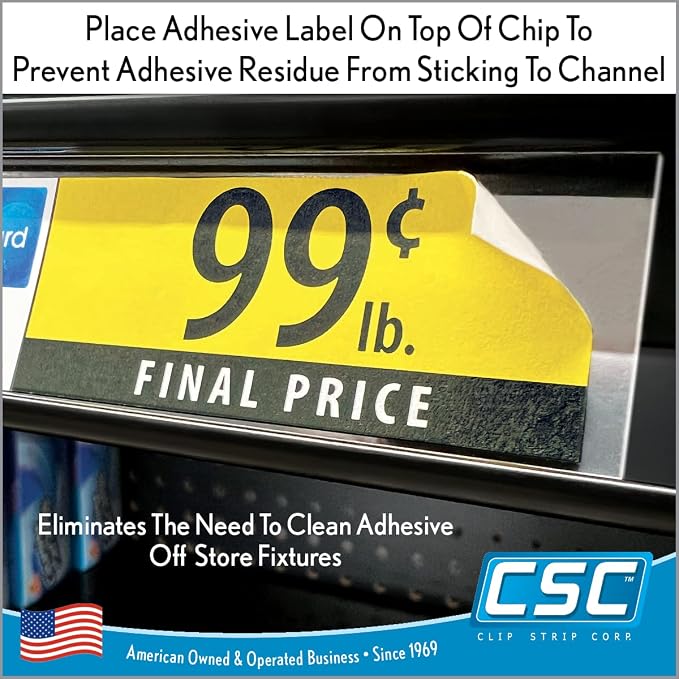 Price/Data Channel Label Holder Chips, 250 Pack, 7.5 Mil Thick, Gondola Shelf - Image 2