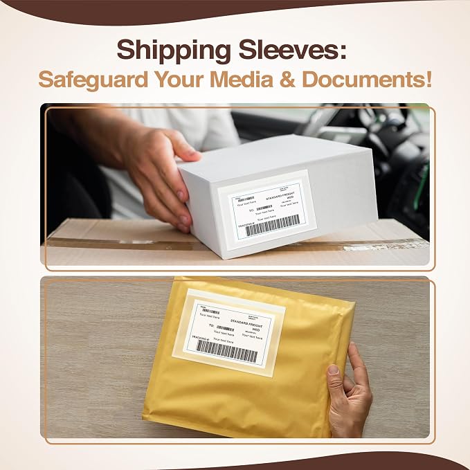 7x10 Shipping Label Sleeves 200 Pack- Strong Adhesive Back - Image 5